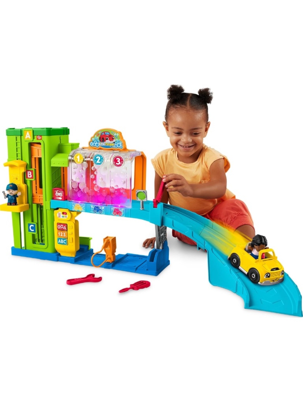 Fisher-Price Little People Light-Up Learning Garage Playset, Ages 1+ EUC $58R